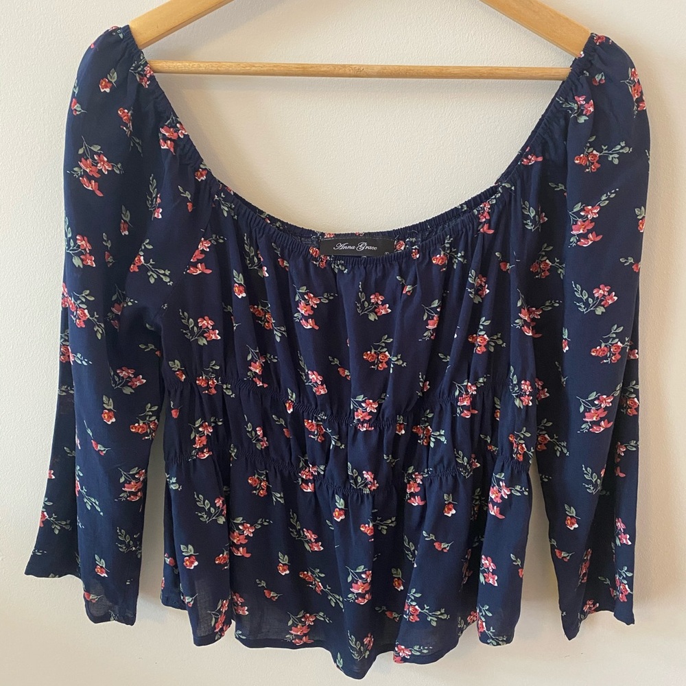 NWT Lizard Thicket Anna Grace Large Navy Top